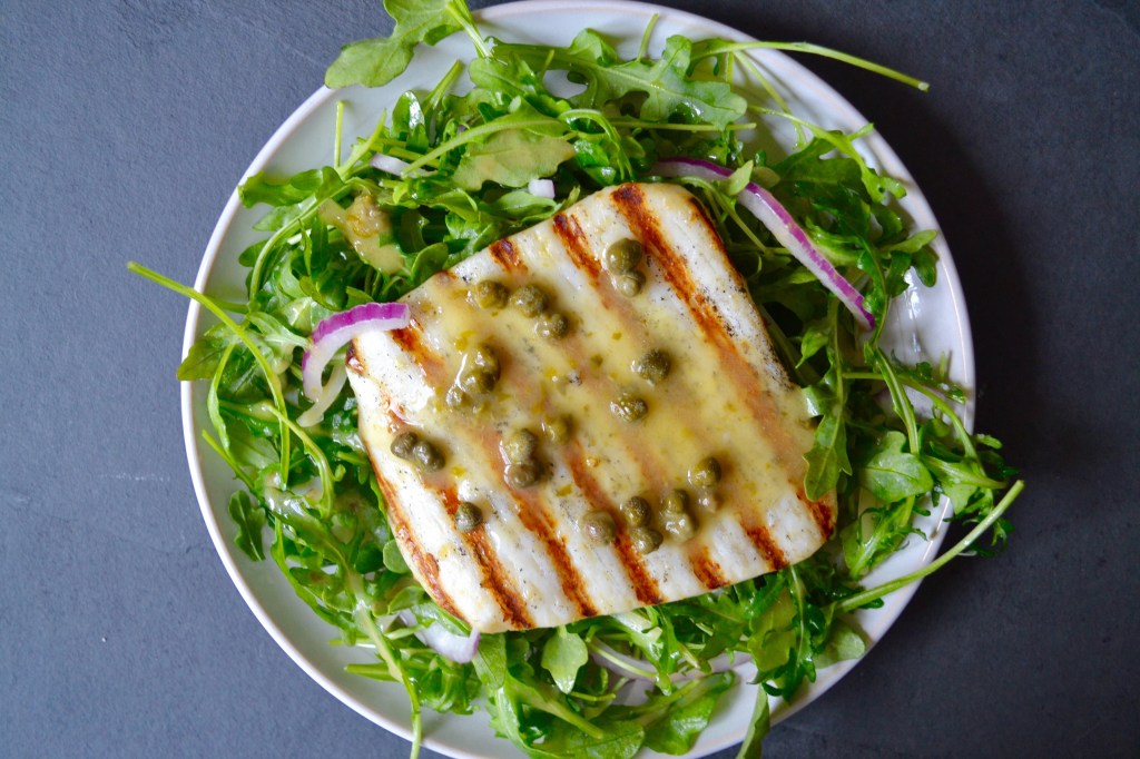 Grilled Calamari Steaks With Lemon Caper&nbsp;Sauce