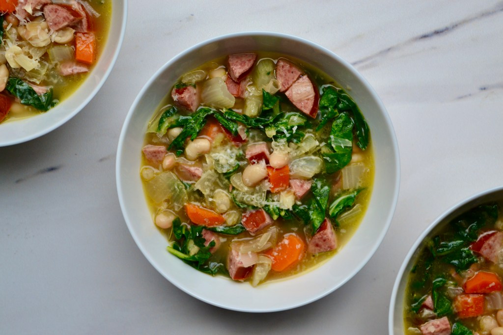 Sausage, White Bean & Greens&nbsp;Soup