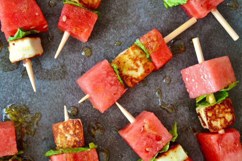 Watermelon & Halloumi&nbsp;Kabobs